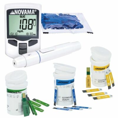 NOVAMA MULTICHECK PRO+ Merací prístroj + prúžky (glukóza, cholesterol, kyselina močová) – Obrázok 3