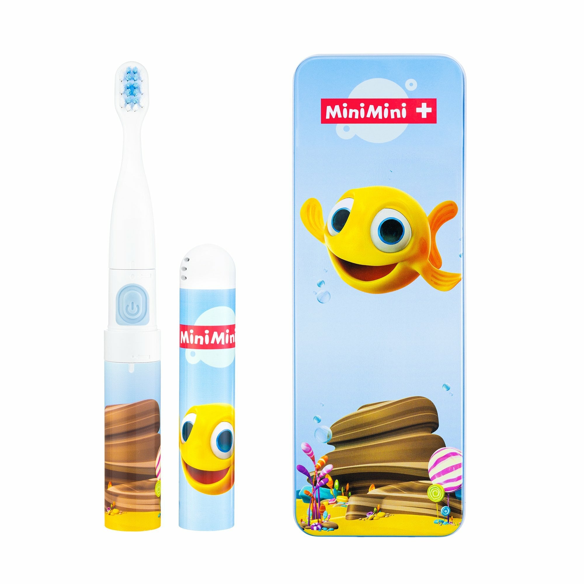 b50b339cf12cf1a5de70e0361374def8 VITAMMY SMILE MiniMini+ Detská sonická zubná kefka Ryby, od 3 rokov – Obrázok 1