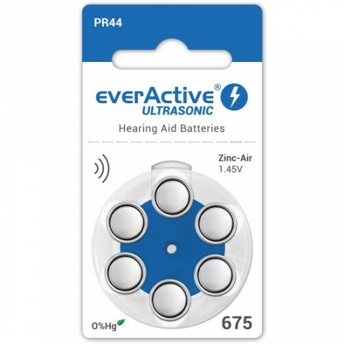 bc586ff242f4a4c84a60d87f7385c51a everActive Ultrasonic 1,45 V Náhradné batérie do načúvacích prístrojov, veľkosť 675 6 ks – Obrázok 1