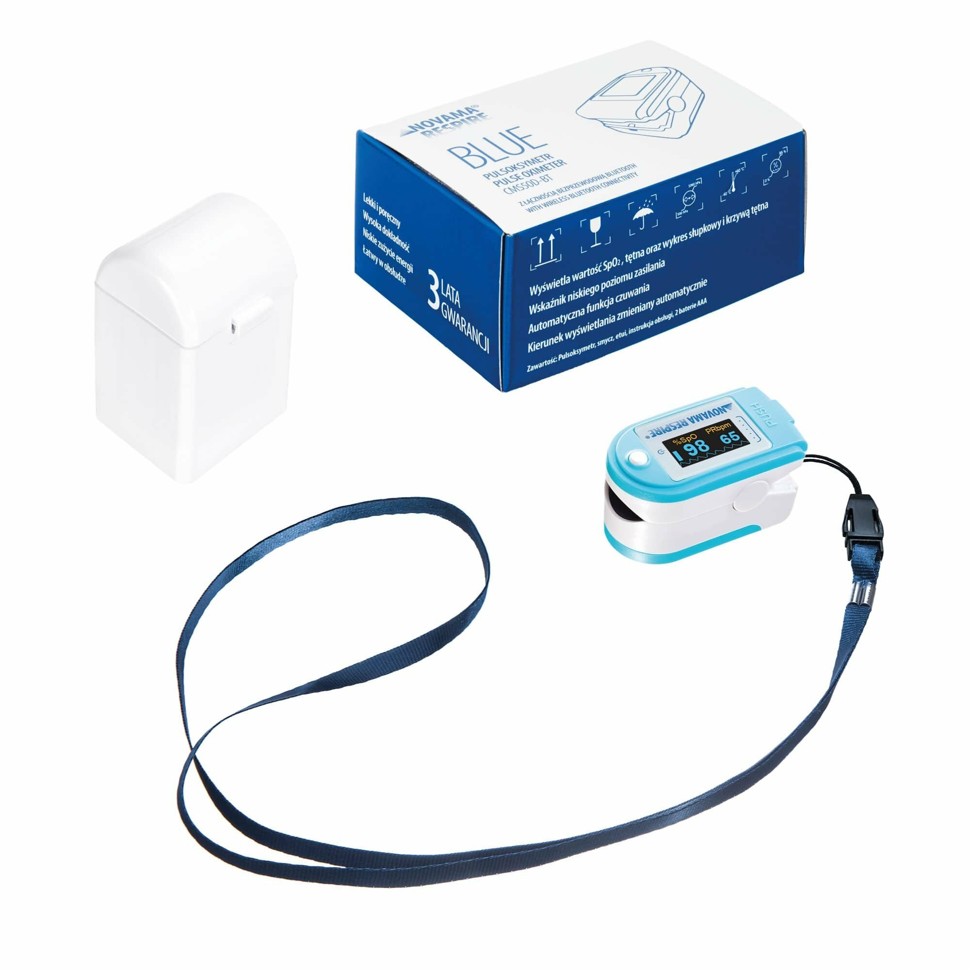 cafdbe296a99ff0f10c77fec059b97ba NOVAMA RESPIRE BLUE CMS50D-BT Pulzný oxymeter s Bluetooth – Obrázok 1