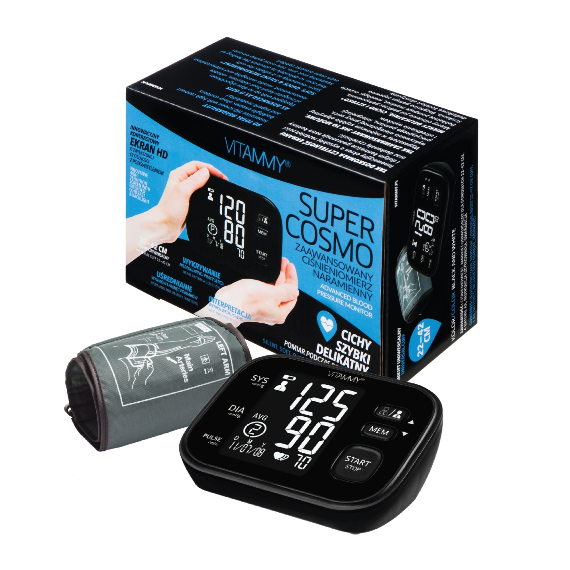 d6c1a0a546264424b0dd505e85532efd VITAMMY SUPER COSMO ramenný tlakomer, farba čierny – Obrázok 1