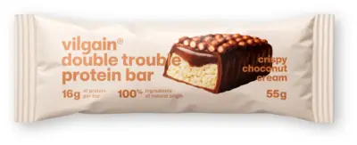 Vilgain Double Trouble Protein bar, chrumkavý čokoládovo-orieškový krém 55 g