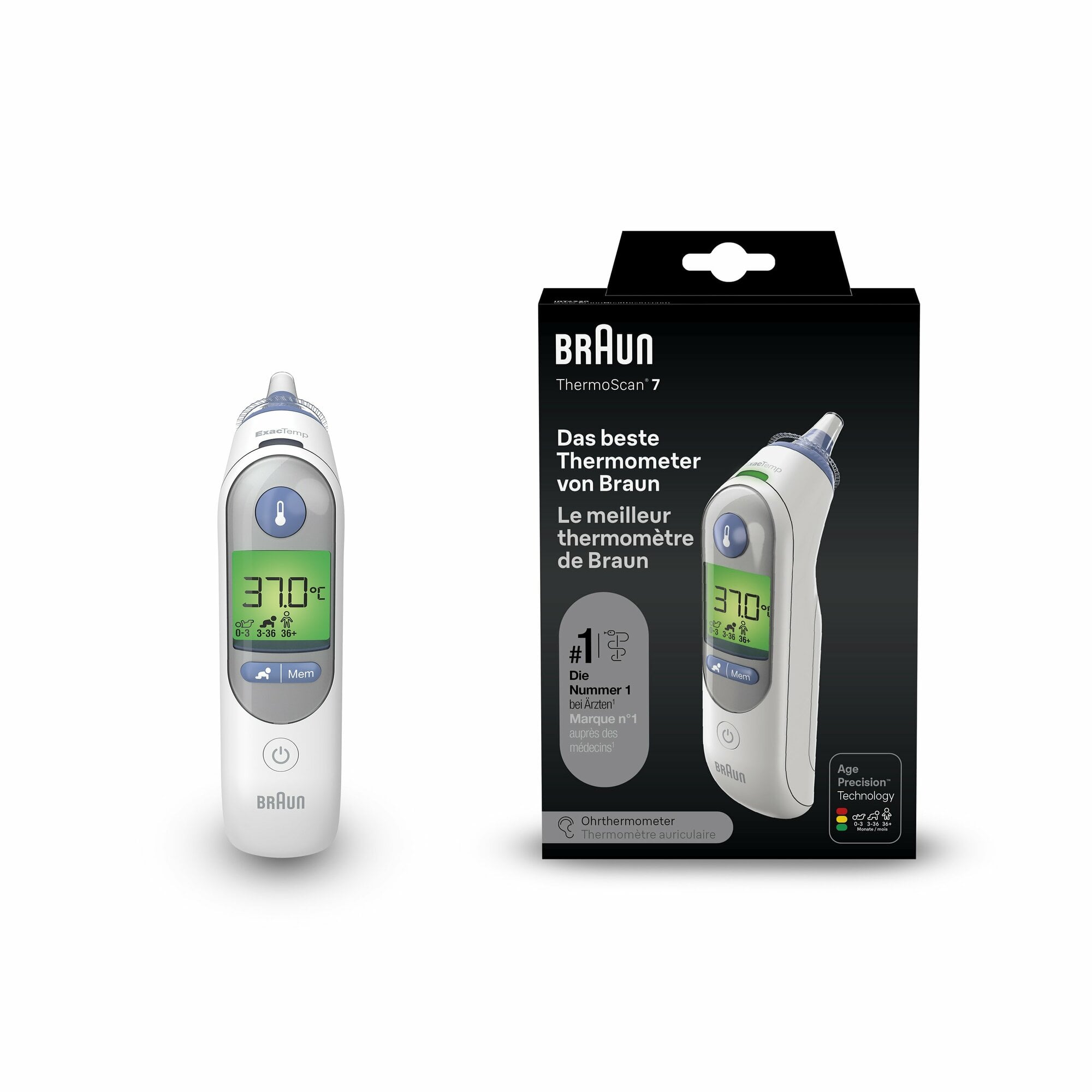 ee1ac16535f7bbca2e99656ea115c885 BRAUN ThermoScan 7 IRT6520 Digitálny ušný teplomer s Age Precision™ a vyhrievanou špičkou – Obrázok 1