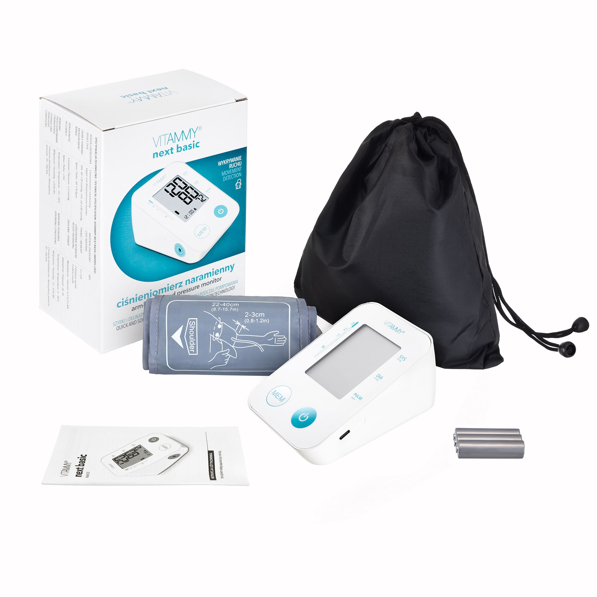 f9228d02a1422aa45e01a8c6acaaf2ec VITAMMY NEXT BASIC Digitálny ramenný tlakomer s meraním počas nafukovania + adaptér – Obrázok 1
