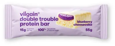 Vilgain Double Trouble Protein bar, čučoriedkový cheesecake 55 g
