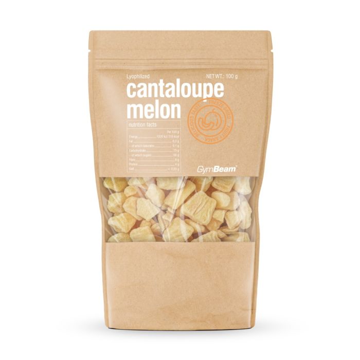 lyophilized-cantaloupe-melon-100g-mockup Lyofilizovaný melón Cantaloupe - GymBeam – Obrázok 1