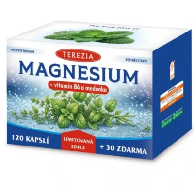 TEREZIA MAGNESIUM + vitamin B6 a medovka 150 kapsúl