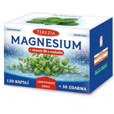 109352 TEREZIA MAGNESIUM + vitamin B6 a medovka 150 kapsúl – Obrázok 1