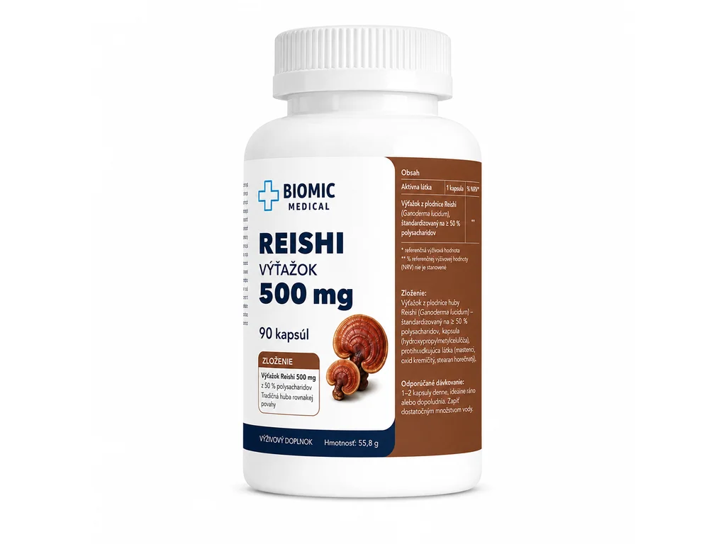 230-1_reishi BIOMIC MEDICAL Reishi 500 mg 90 kapsúl – Obrázok 1