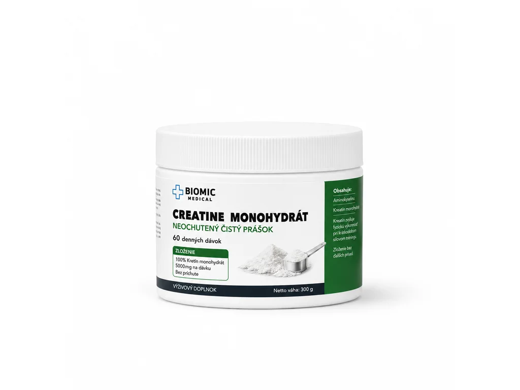 257_creatine-bez-prichute BIOMIC MEDICAL Kreatín monohydrát BEZ PRÍCHUTE 300 g – Obrázok 1