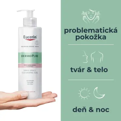 Eucerin DERMOPURE exfoliačný čistiaci gél proti nedokonalostiam pleti 400 ml – Obrázok 3