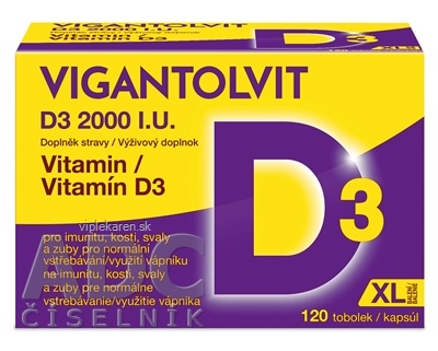 VIGANTOLVIT Vitamín D3 2000 IU cps 1x120 ks