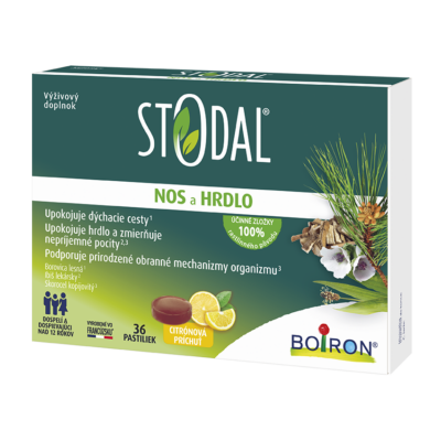 STODAL Nos a Hrdlo pastilky, citrónová príchuť 36 ks