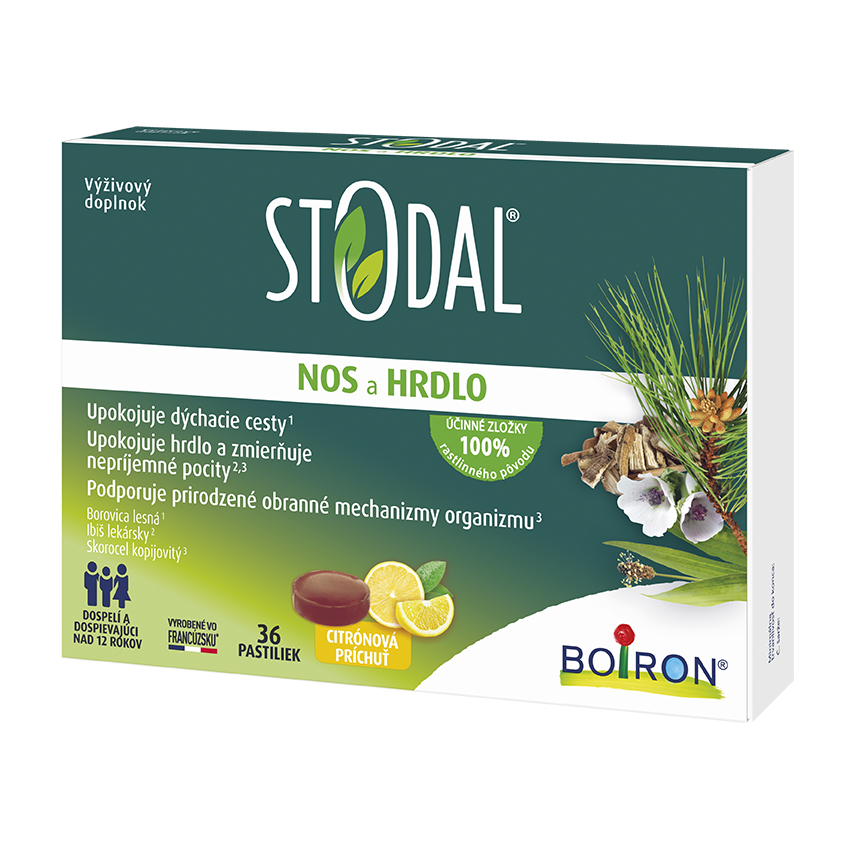 BOIRON STODAL Nos a Hrdlo pastilky STODAL Nos a Hrdlo pastilky, citrónová príchuť 36 ks – Obrázok 1