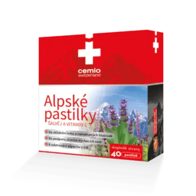 Cemio Alpské pastilky Šalvia a vitamín C 40 ks
