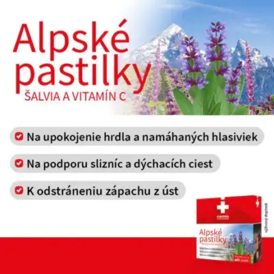 Cemio Alpské pastilky Šalvia a vitamín C 40 ks – Obrázok 2