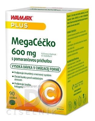 kys3tt0_400x400 WALMARK MegaCéčko 600 mg cmúľacie tablety, príchuť pomaranč 1x90 ks – Obrázok 1