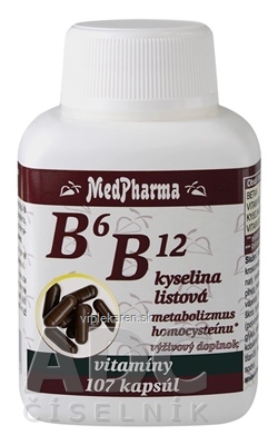 MedPharma B6, B12 + kyselina listová cps 1x107 ks MedPharma B6, B12 + kyselina listová cps 1x107 ks – Obrázok 1