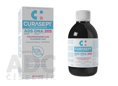 CURASEPT ADS DNA 205 ústna voda s chlórhexidínom 0,05 % + fluorid 0,05 % 1x200 ml