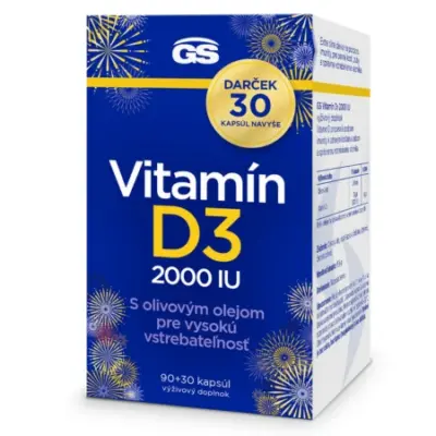 GS Vitamin D3 2000 IU darčekové balenie 120 kapsúl