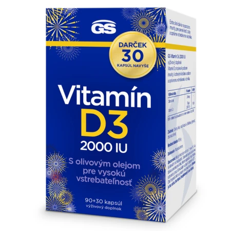 GS Vitamin D3 2000 IU darčekové balenie 120 kapsúl