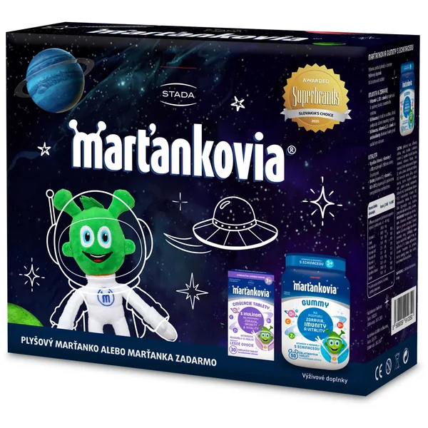1115229314 STADA Marťankovia s Inulínom + GUMMY Super Imunita + plyšová hračka – Obrázok 1