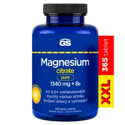 GS Magnesium Citrate Pure 1340 mg + B6 XXL 365 tabliet