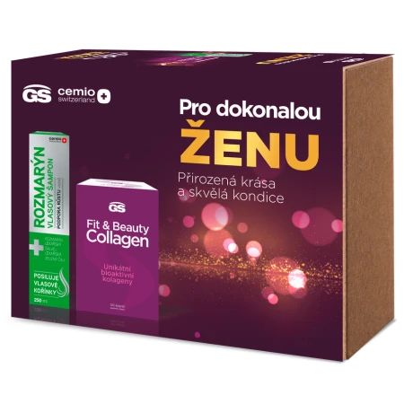 118417 Cemio darčeková kazeta pre ženy ROZMARÍN šampón 250 ml + GS Fit & Beauty Collagen 50 kapsúl – Obrázok 1