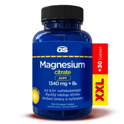 GS Magnesium Citrate Pure 1340 mg + B6 XXL 130 tabliet