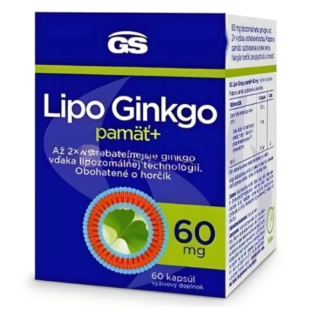 121646 GS Lipo Ginkgo pamäť+ 60 mg 60 kapsúl – Obrázok 1