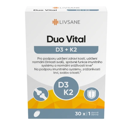 121666 LIVSANE Duo Vital D3 + K2 30 kapsúl – Obrázok 1