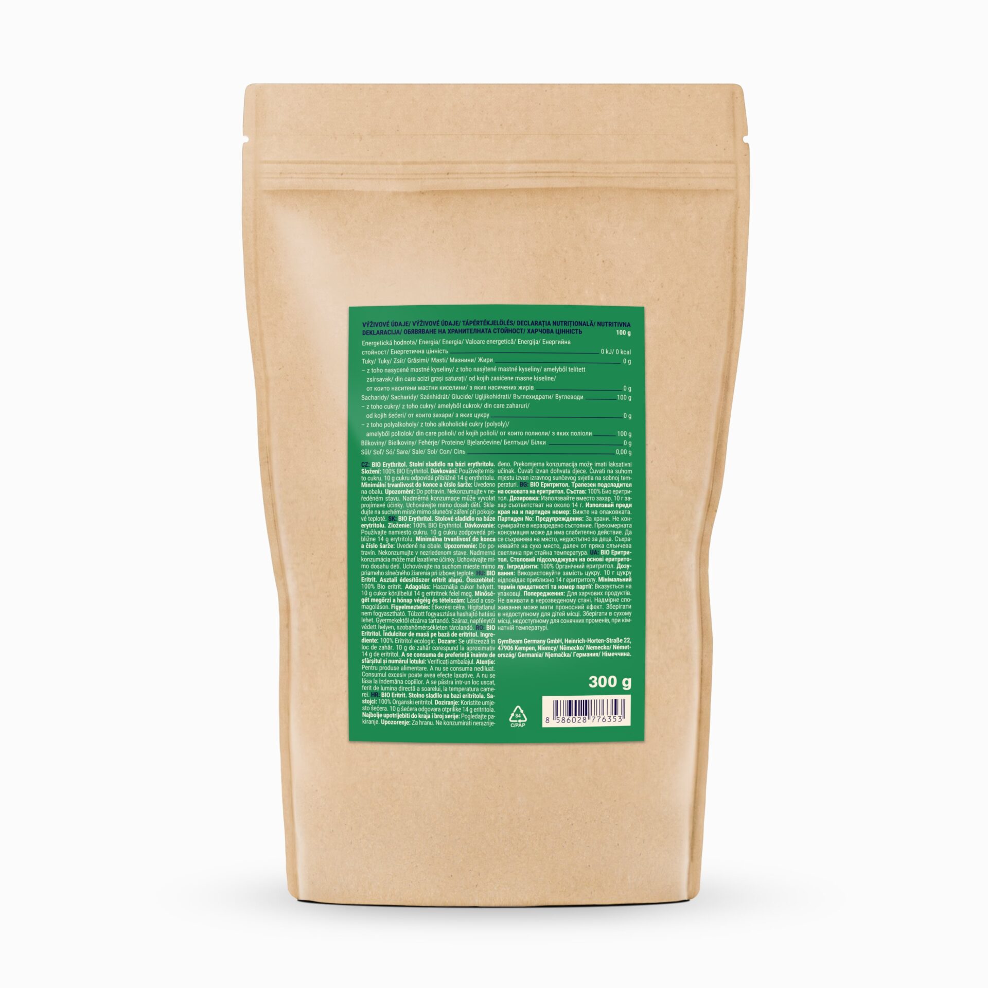 BIO Erytritol - GymBeam – Obrázok 2