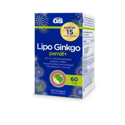 GS Lipo Ginkgo pamäť+ 60 mg darčekové balenie 105 kapsúl