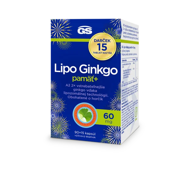 -1863822218 GS Lipo Ginkgo pamäť+ 60 mg darčekové balenie 105 kapsúl – Obrázok 1