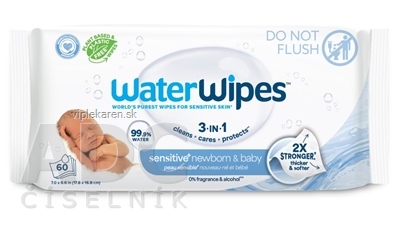 WATER WIPES Baby 100% bio odbúrateľné obrúsky detské, vlhčené 1x60 ks