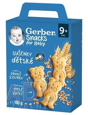 Gerber Snacks for Baby Detské SUŠIENKY (od ukonč. 9. mesiaca) 1x180 g Gerber Snacks for Baby Detské SUŠIENKY (od ukonč. 9. mesiaca) 1x180 g – Obrázok 1