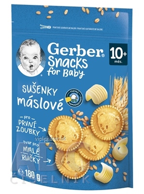 Gerber Snacks for Baby Maslové SUŠIENKY (od ukonč. 10. mesiaca) 1x180 g Gerber Snacks for Baby Maslové SUŠIENKY (od ukonč. 10. mesiaca) 1x180 g – Obrázok 1