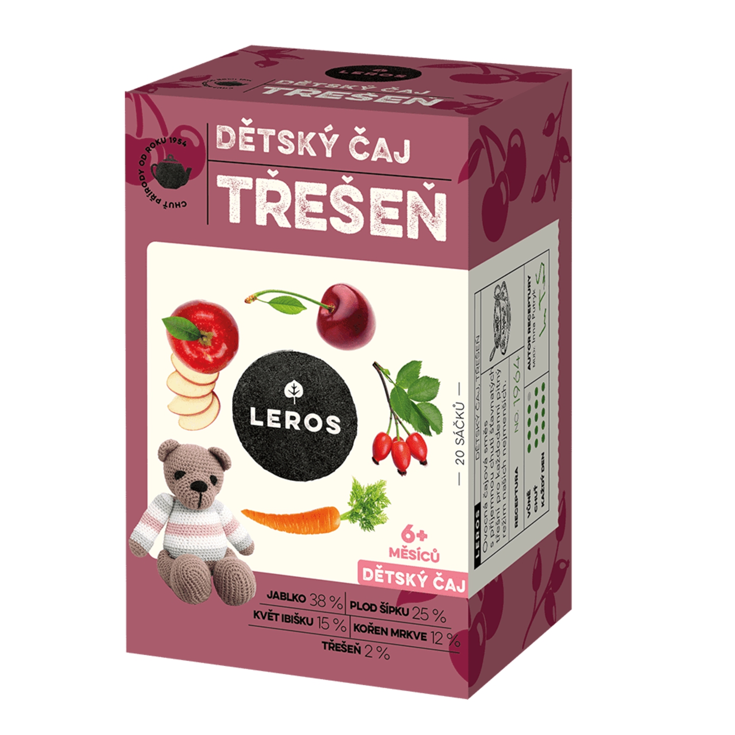 LEROS Detský čaj ČEREŠŇA 20 x 2 g