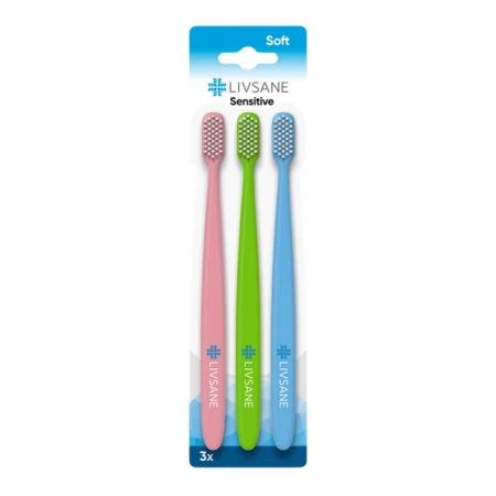 2_213888 LIVSANE Zubná kefka Sensitive Soft 3 ks – Obrázok 1