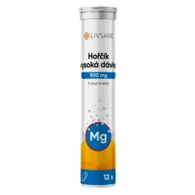 LIVSANE Horčík vysoká dávka 500 mg 12 šumivých tabliet