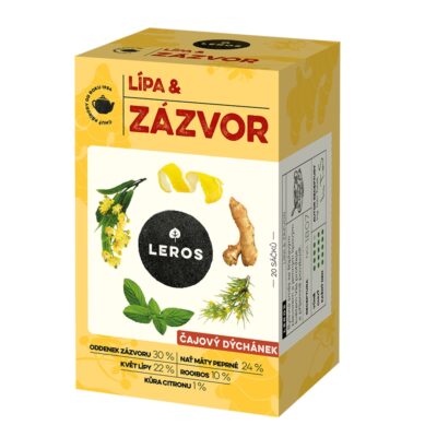 LEROS Čajová chvíľka LIPA & ZÁZVOR bylinný čaj 20 x 2 g