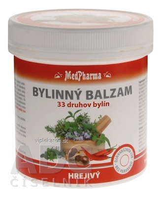 MedPharma BYLINNÝ BALZAM hrejivý extrak z 33 druhov bylín, 1x250 ml MedPharma Bylinný balzam hrejivý 250 ml – Obrázok 1