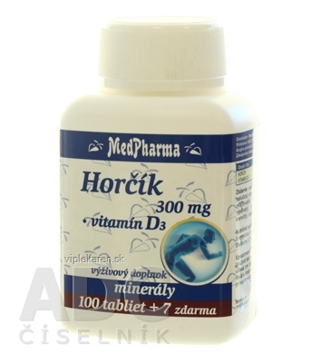 MedPharma HORČÍK 300MG+VIT. D tbl 100+7 zadarmo (107 ks) MedPharma HORČÍK 300MG+VIT. D tbl 100+7 zadarmo (107 ks) – Obrázok 1