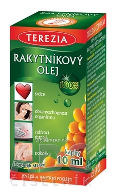 TEREZIA RAKYTNÍKOVÝ OLEJ - 100% (inov.2020) kvapky 1x10 ml TEREZIA RAKYTNÍKOVÝ OLEJ kvapky 10 ml – Obrázok 1
