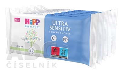HiPP BABYSANFT ULTRA SENSITIV Vlhčené obrúsky čistiace 5x48 ks