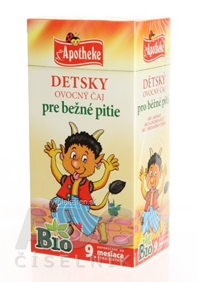 APOTHEKE BIO DETSKÝ OVOCNÝ ČAJ INOV nálevové vrecká (od ukončeného 9. mesiaca) 20x2 g (40 g) APOTHEKE BIO DETSKÝ OVOCNÝ ČAJ 20x2 g – Obrázok 1