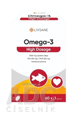 LIVSANE Omega-3 High Dosage cps 1x60 ks LIVSANE Omega-3 High Dosage 60 kapsúl – Obrázok 1
