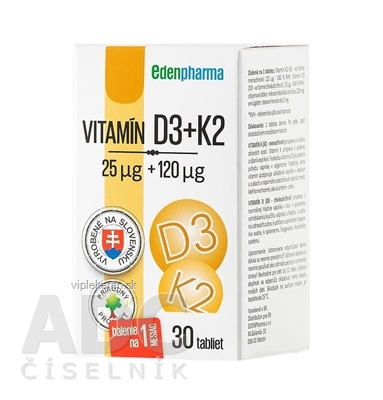 EDENPharma VITAMÍN D3 + K2 tbl 1x30 ks