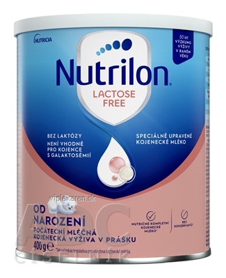 Nutrilon LACTOSE FREE mliečna výživa v prášku (od narodenia) (inov.2019) 1x400 g