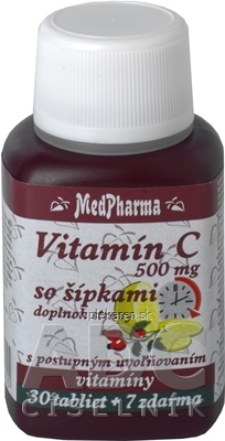 MedPharma VITAMÍN C 500MG so šípkami tbl (s postupným uvoľňovaním) 30+7 zadarmo (37 ks) MedPharma VITAMÍN C 500MG so šípkami tbl (s postupným uvoľňovaním) 30+7 zadarmo (37 ks) – Obrázok 1